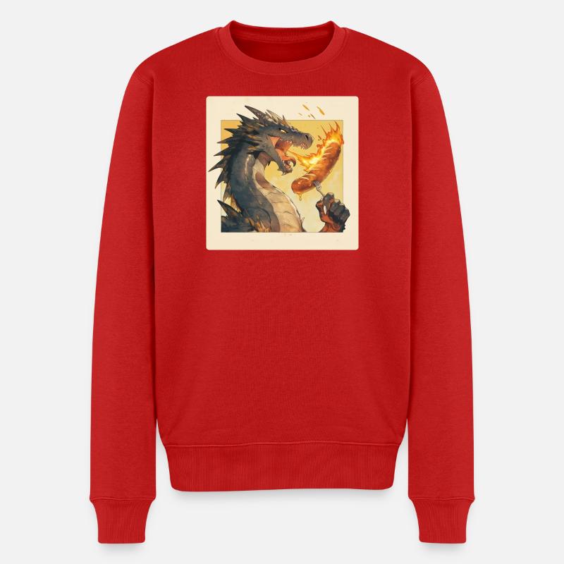 Dragon grille la bratwurst - Pull Premium bio Homme - rouge