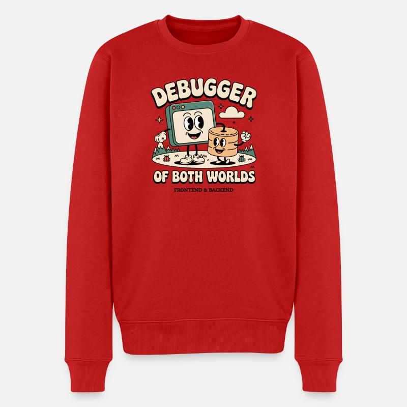 Debugger beider Welten | Debugging Dev - Männer Premium Bio Pullover - Rot