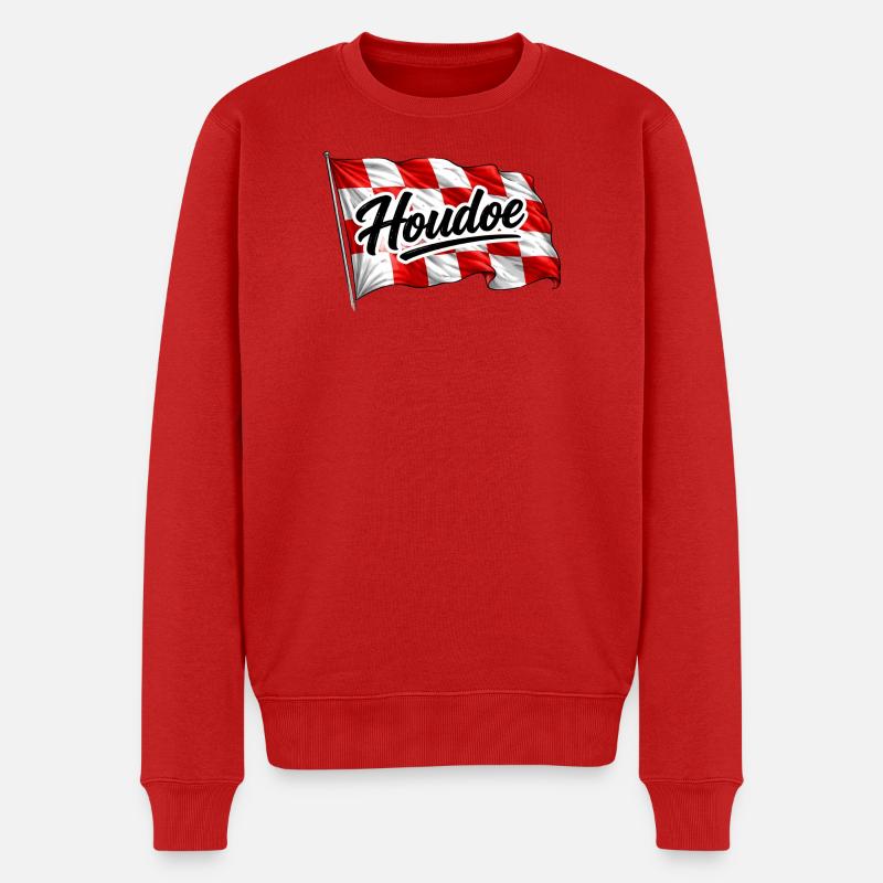 Brabant-Flagge mit Houdoe schwenken - Männer Premium Bio Pullover - Rot