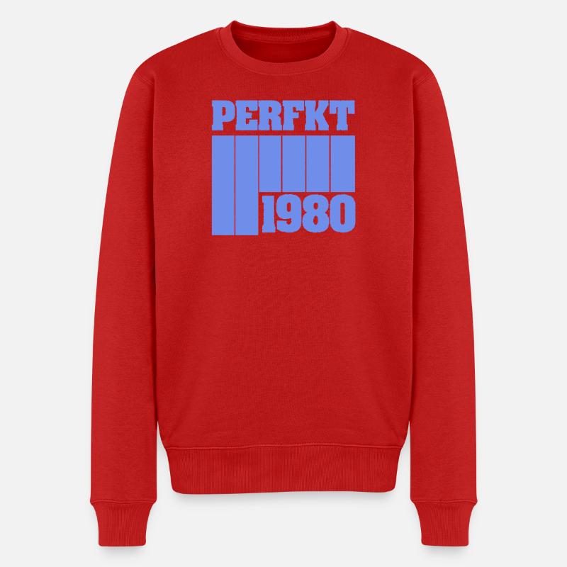 1980 - Männer Premium Bio Pullover - Rot