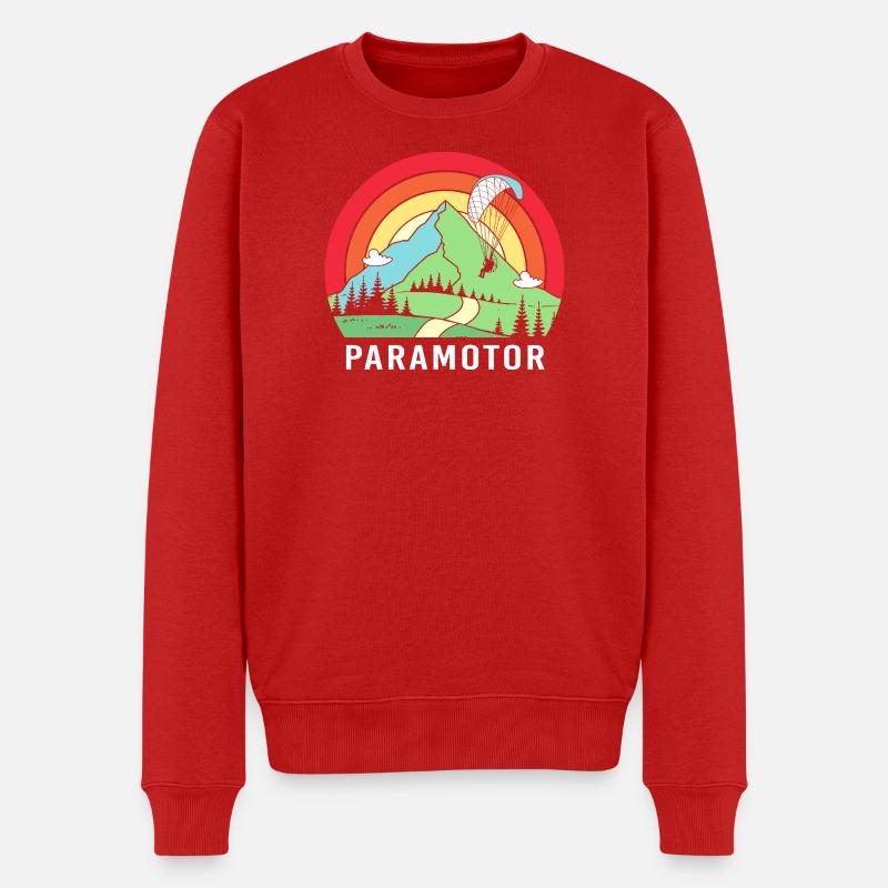 Gleitschirmflieger Gleitschirmfliegen Paragliding - Männer Premium Bio Pullover - Rot