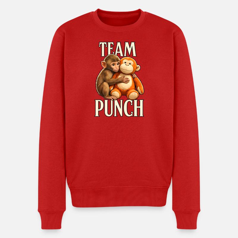 Monkey Punch Baby Graphic Little Punch Big Love - Männer Premium Bio Pullover - Rot