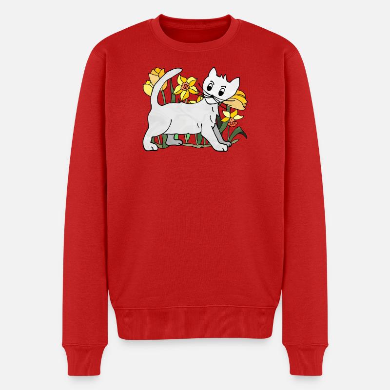 chat - Pull Premium bio Homme - rouge