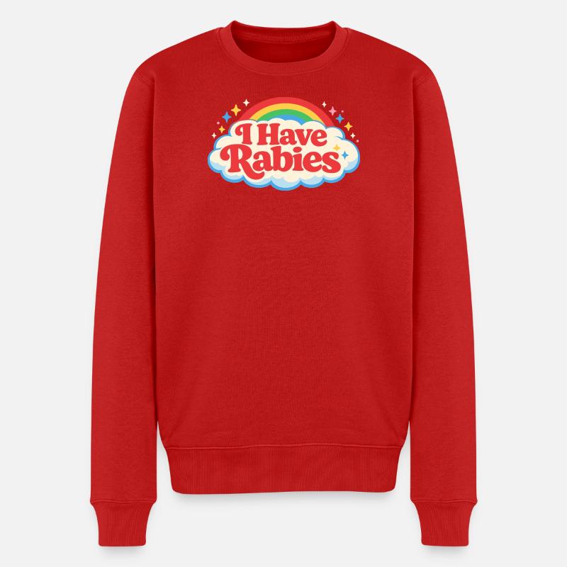 Ich habe Tollwut - Männer Premium Bio Pullover - Rot