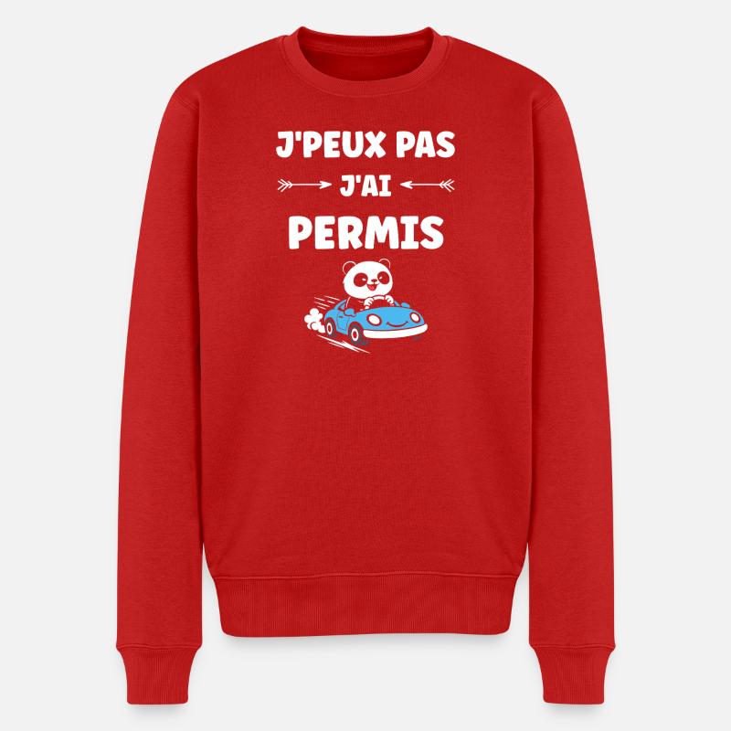 Führerschein-Humor - Männer Premium Bio Pullover - Rot