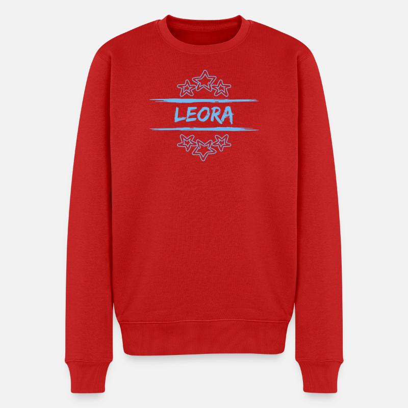 Leora als Geburtsname - Männer Premium Bio Pullover - Rot