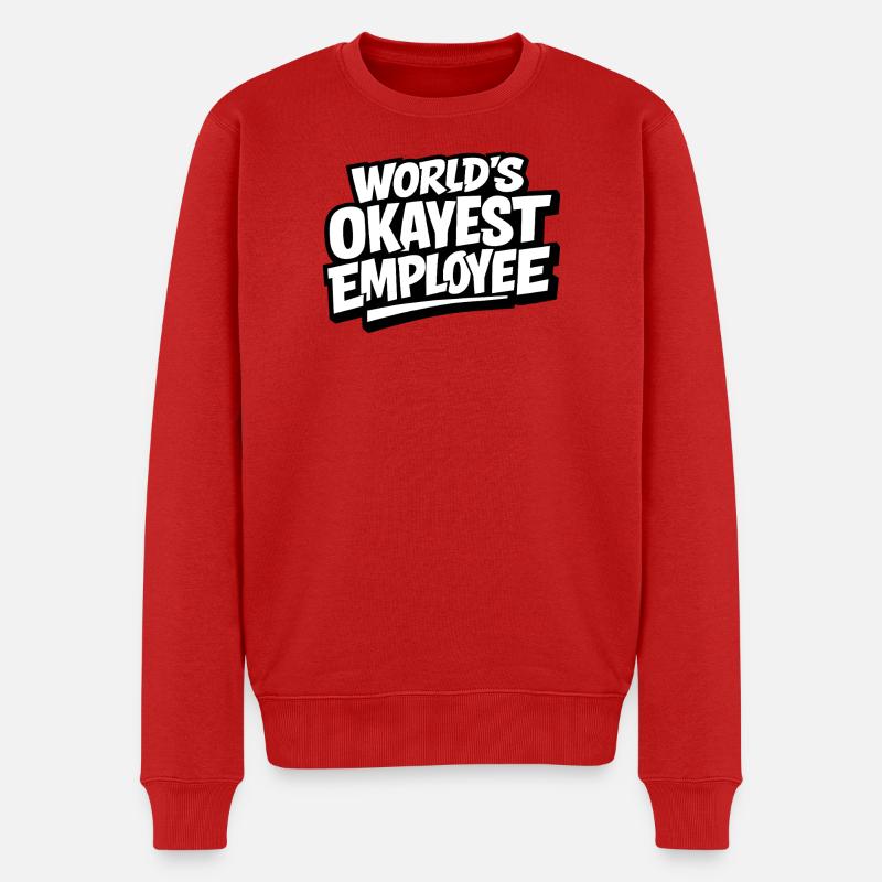 World's okayest employee - Männer Premium Bio Pullover - Rot