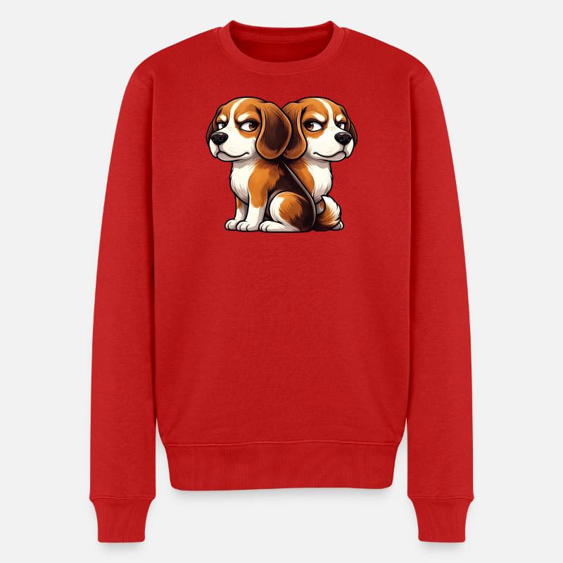 Amis de dessins animés Beagle mignons - Pull Premium bio Homme - rouge