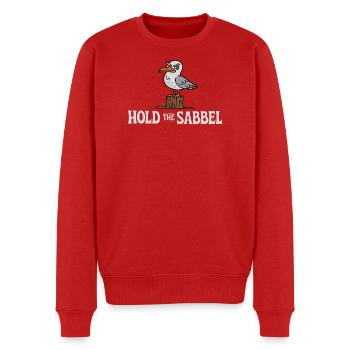  Hold The Sabbel Möwe Norddeutsch Plattdeutsch - Männer Premium Bio Pullover - Rot - Vorne - Nico (187cm)