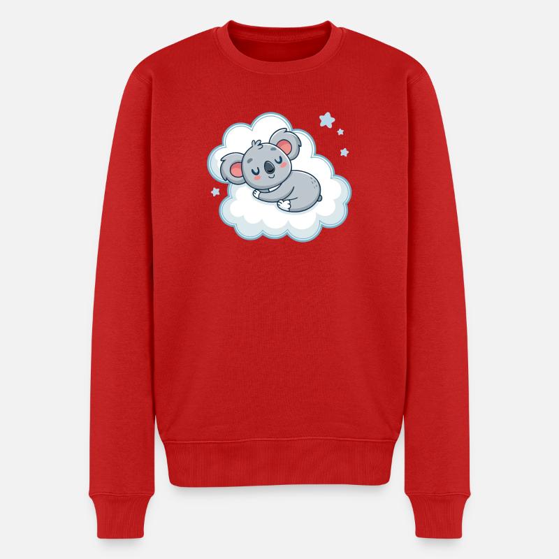 Traumhafter Koala auf Blue Cloud - Männer Premium Bio Pullover - Rot