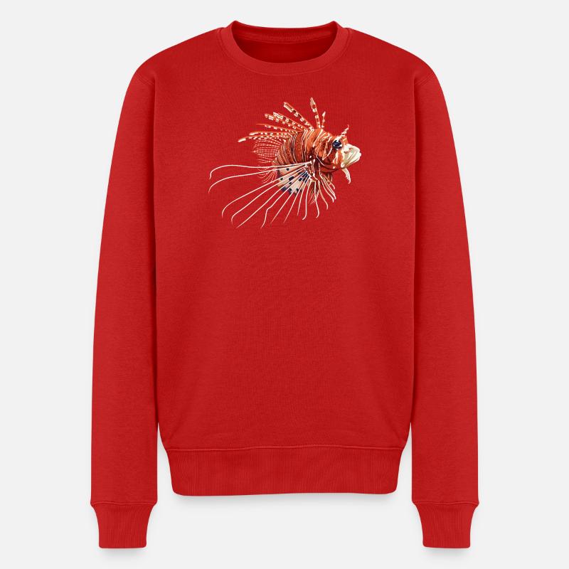 Illustration du poisson-lion - Pull Premium bio Homme - rouge