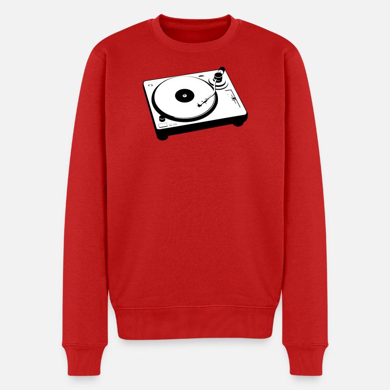 Turntable Plattenspieler DJ - Männer Premium Bio Pullover - Rot