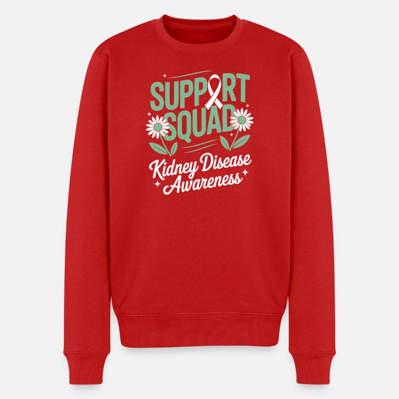 Grünes Band des Support Squad Kidney Awareness - Männer Premium Bio Pullover - Rot