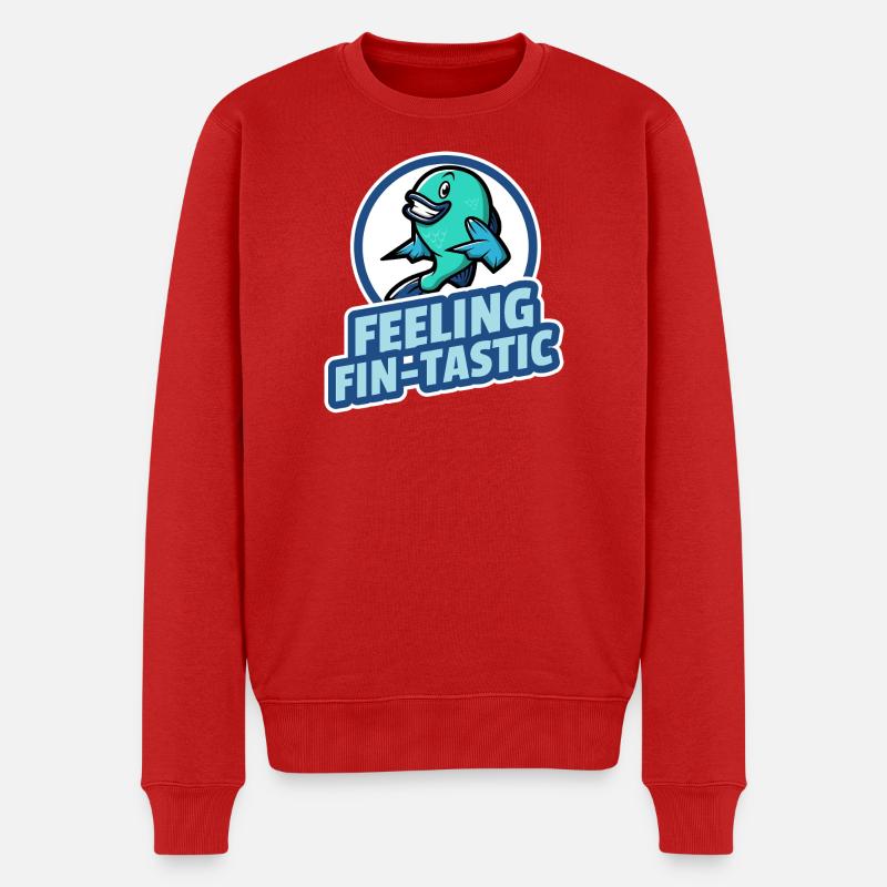 Fin-tastisch fühlen - Männer Premium Bio Pullover - Rot