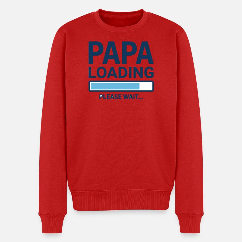 Papa loading please wait - Bientôt papa ? - Pull Premium bio Homme - rouge