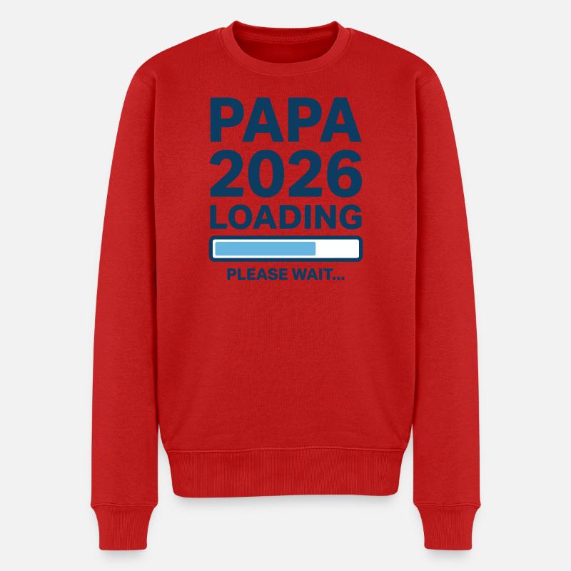 Papa 2026 Loading - Annonce Grossesse - Pull Premium bio Homme - rouge