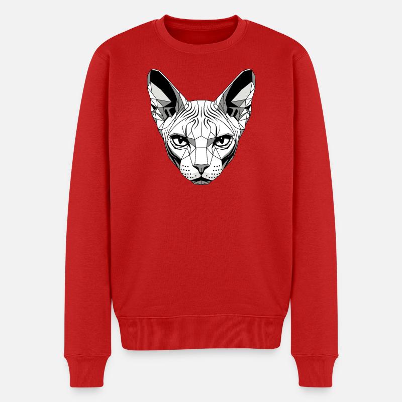 Sphynx Kat Sphynx Kat Canadisk Kat Sød Sfinx - Økologisk premium-sweatshirt til mænd - rød