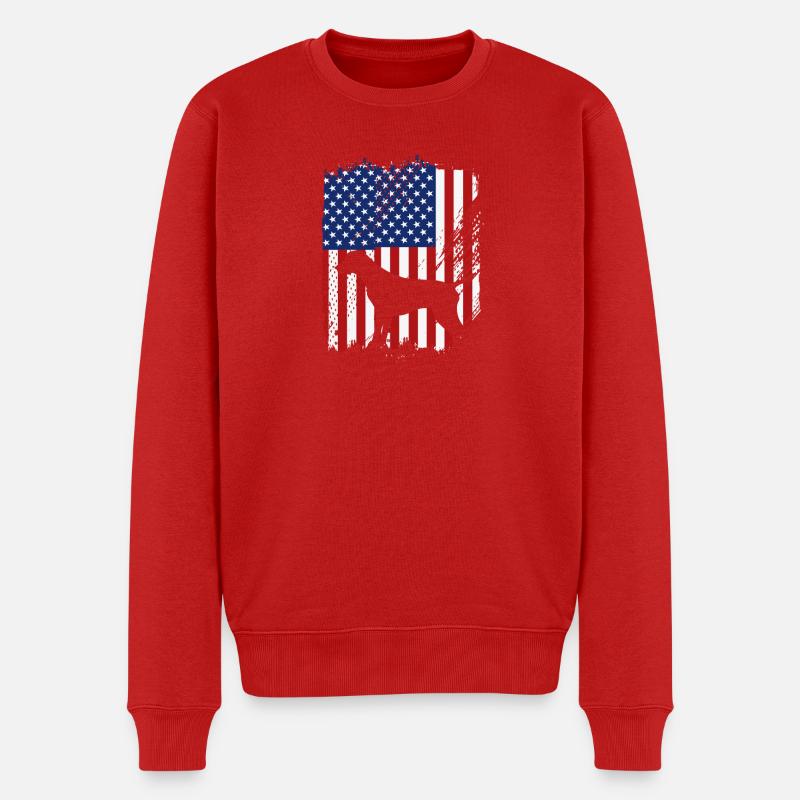 Deutsch Kurzhaar Hund German Pointer - Männer Premium Bio Pullover - Rot