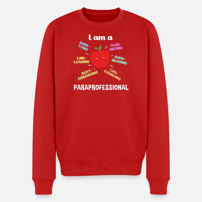 Assistante enseignante paraprofessionnelle paraéducatrice - Pull Premium bio Homme - rouge