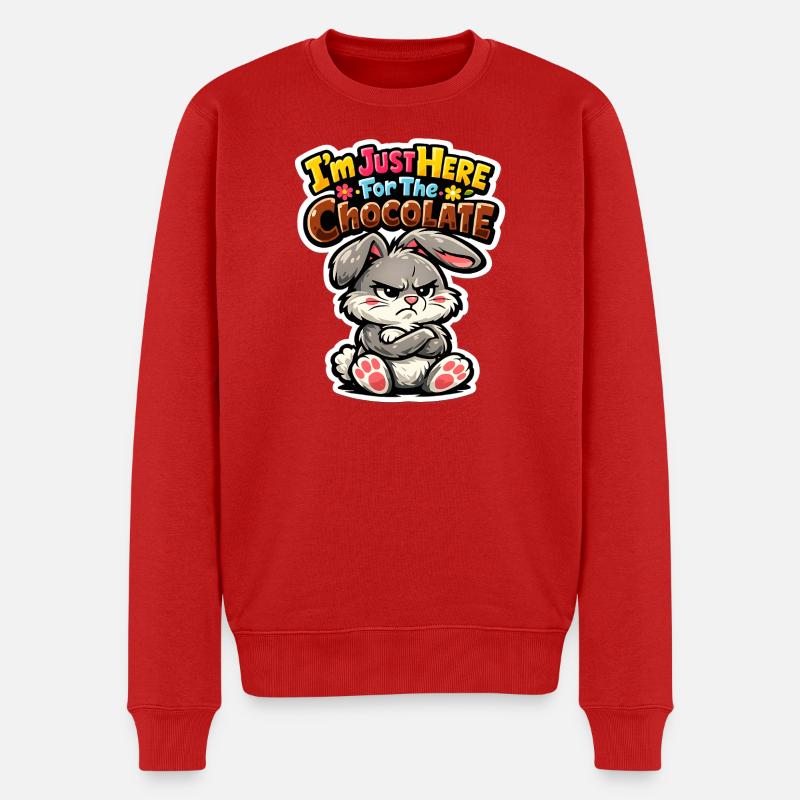 Je suis là pour le chocolat - Pull Premium bio Homme - rouge