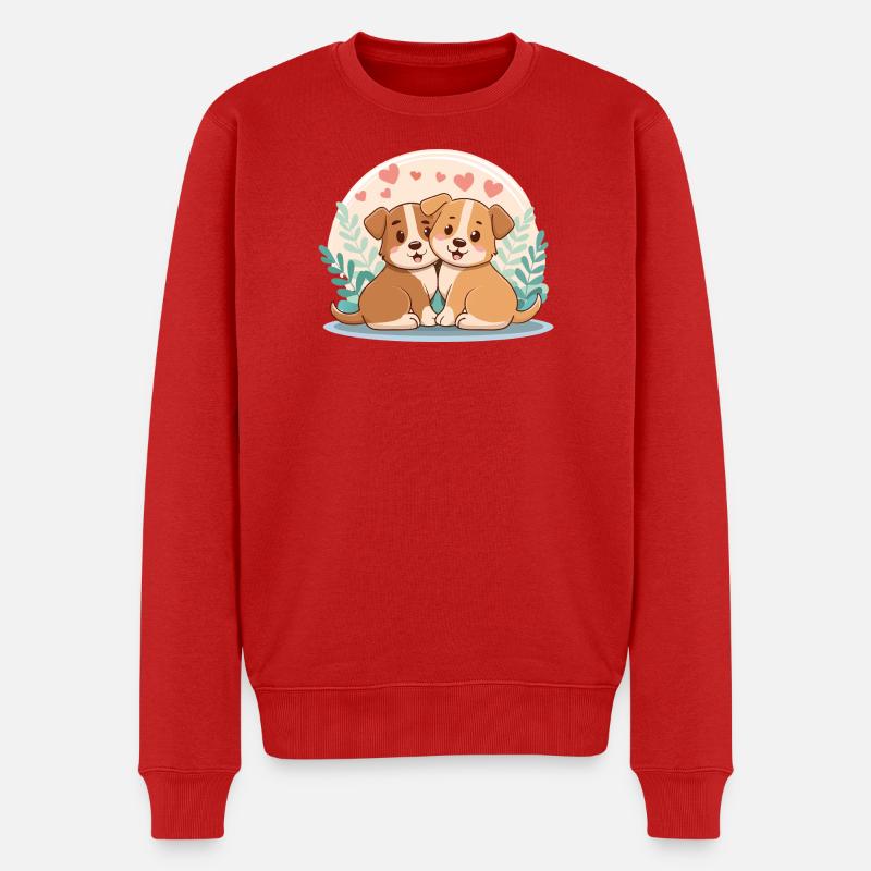 Hundefreundschaft - Männer Premium Bio Pullover - Rot