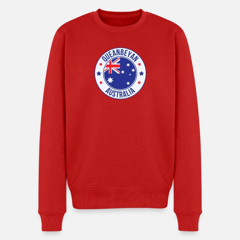 Queanbeyan-Australien-Emblemabzeichen - Männer Premium Bio Pullover - Rot