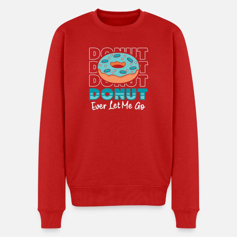 Donut Fastfood - Männer Premium Bio Pullover - Rot