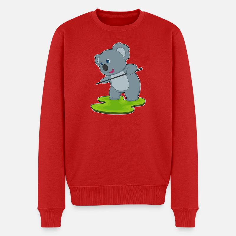 Koala Billiard Cue Sport - Pull Premium bio Homme - rouge