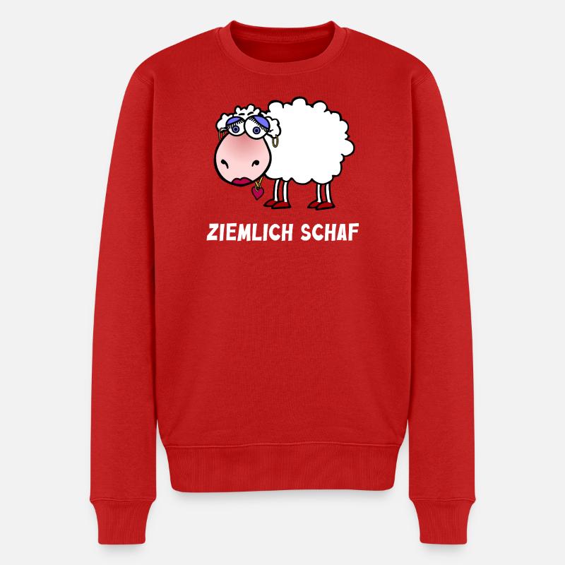 Ziemlich Schaf Cartoon Herz - Männer Premium Bio Pullover - Rot