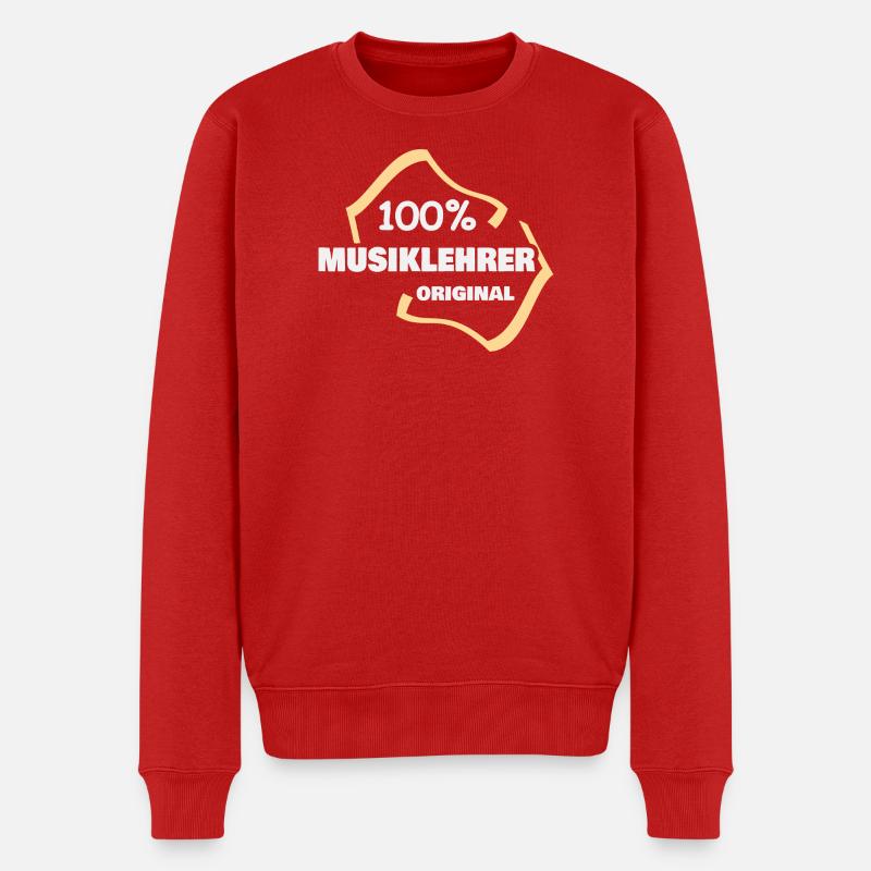 Musiklehrer als Arbeit - Männer Premium Bio Pullover - Rot