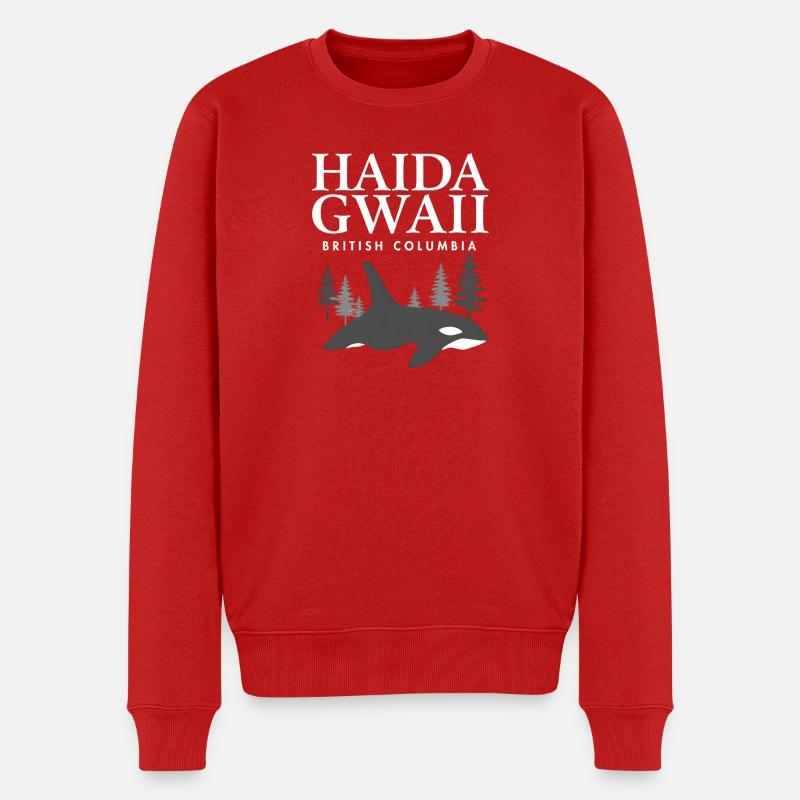 Haida Gwaii Orca - Männer Premium Bio Pullover - Rot