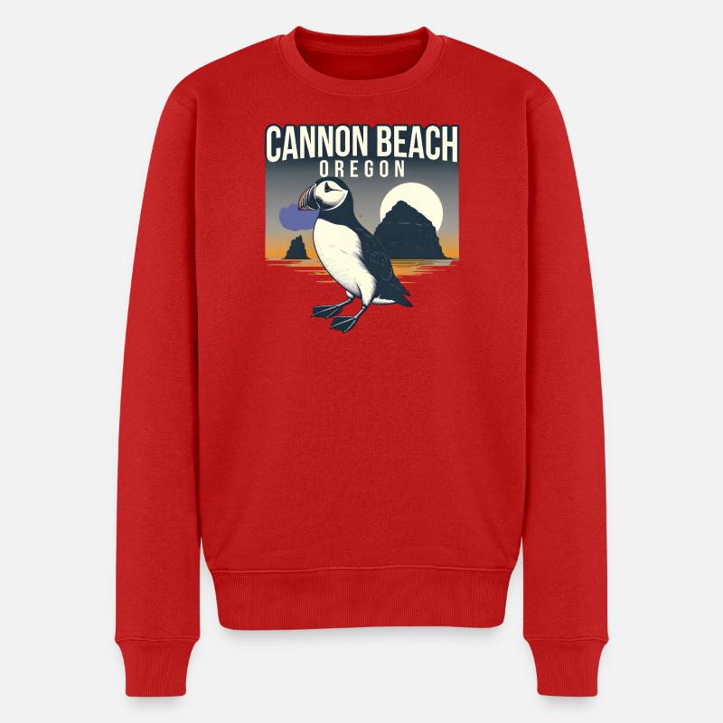 Cannon Beach Oregon - Männer Premium Bio Pullover - Rot