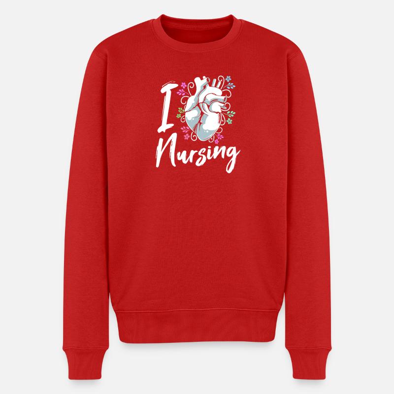 Pfleger Krankenhaus Krankenpfleger Geschenk - Männer Premium Bio Pullover - Rot