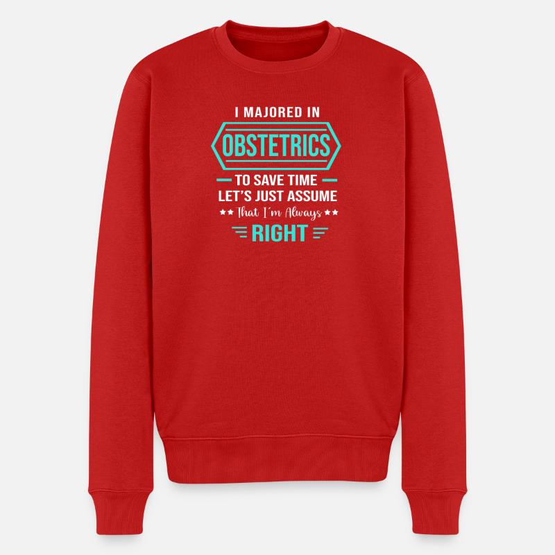 Schwangerschaft Krankenhaus Krankenschwester - Männer Premium Bio Pullover - Rot