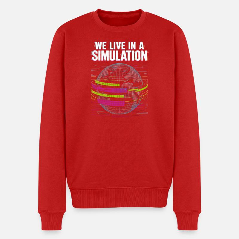 Nous vivons dans une simulation - Pull Premium bio Homme - rouge