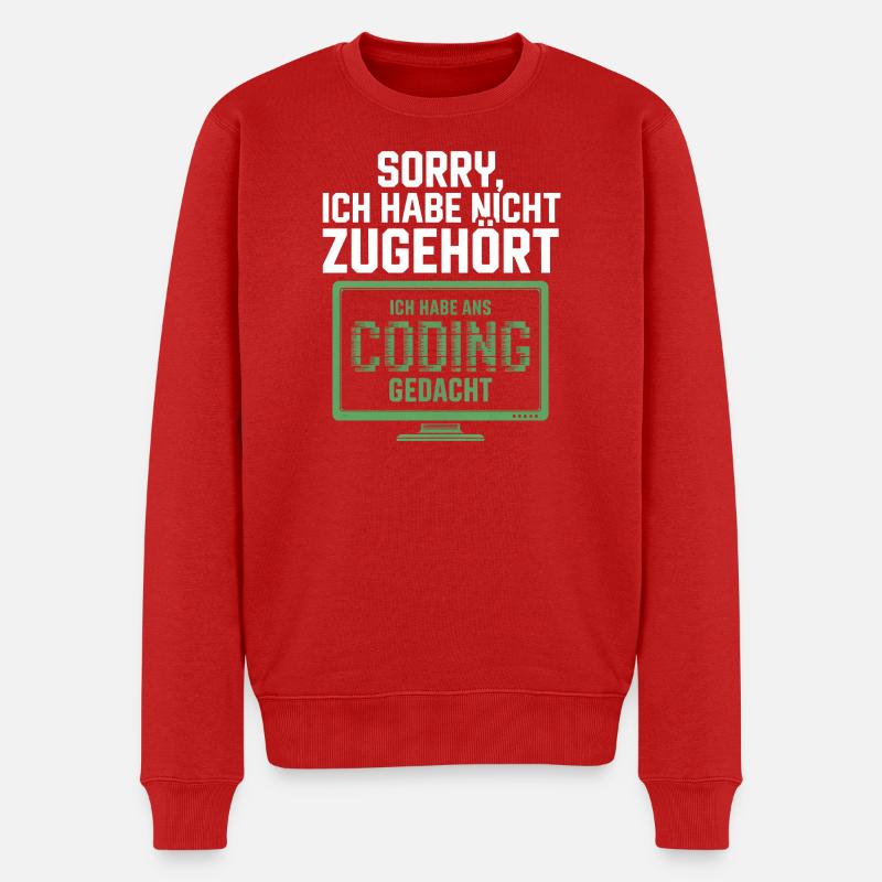 Sorry, ich habe Coding gedacht - Männer Premium Bio Pullover - Rot