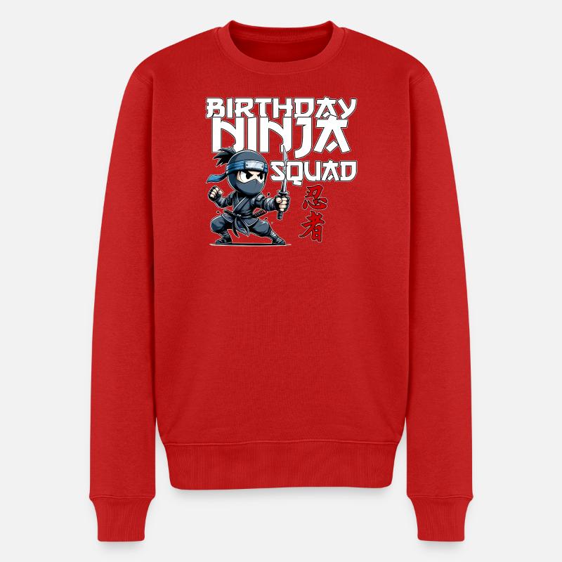 Birthday Ninja Squad Compleanno Lustig - Männer Premium Bio Pullover - Rot