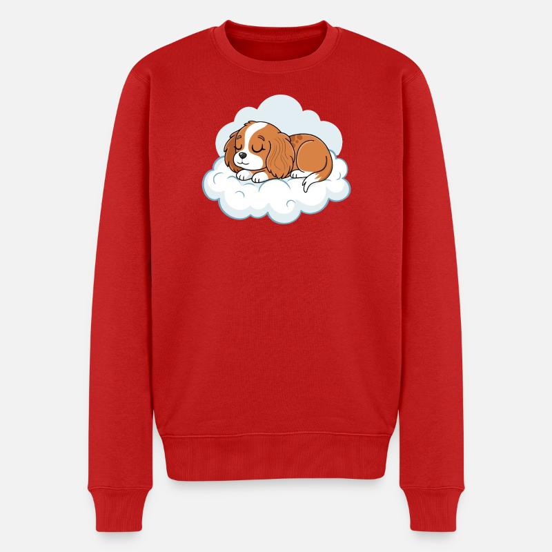 Traumvoller Welpe auf der Wolke - Männer Premium Bio Pullover - Rot
