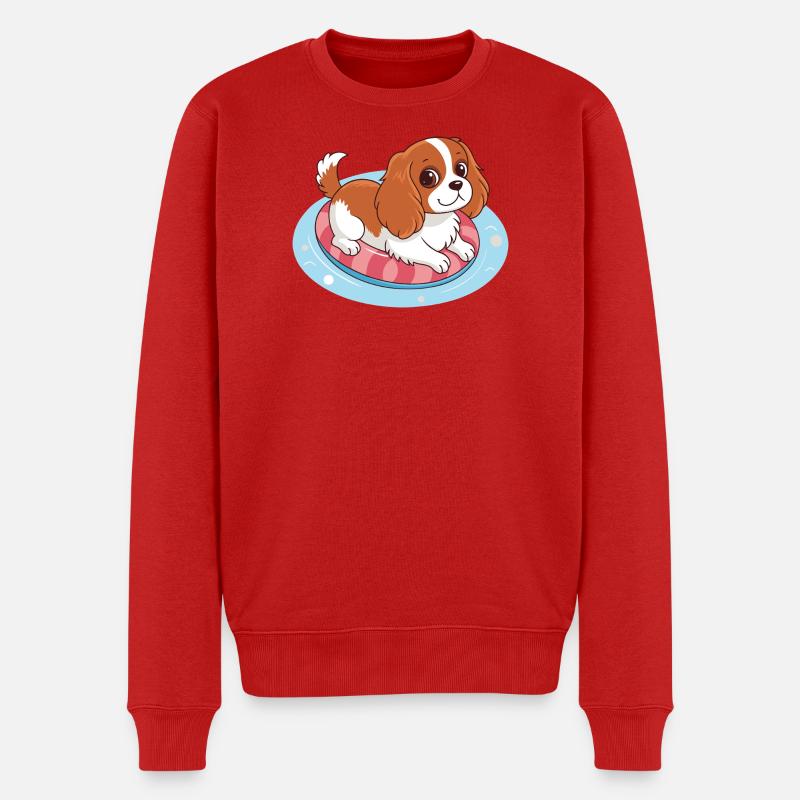 Sommerbojen-Schwimmerwelpe - Männer Premium Bio Pullover - Rot