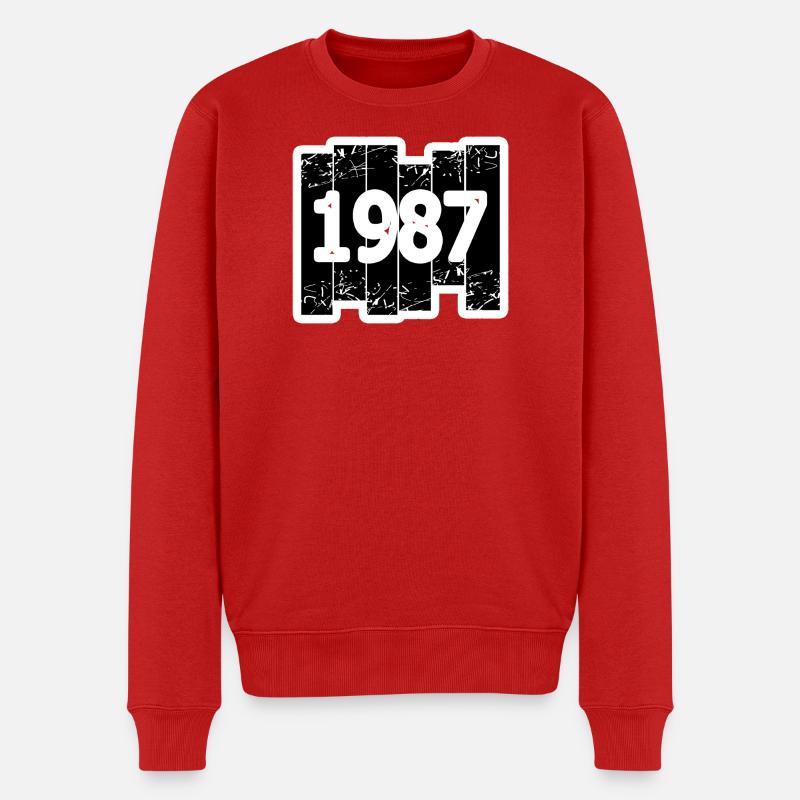 Jahr 1987 - Männer Premium Bio Pullover - Rot