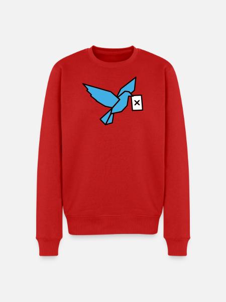 Brieftaube Wahlzettel Vogel Bunt - Männer Premium Bio Pullover - Rot