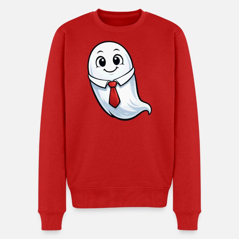 Sprechender Geist im Anzug - Männer Premium Bio Pullover - Rot