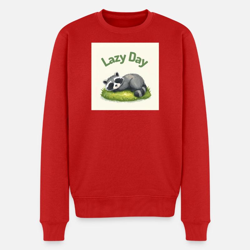 Raton Laveur au Repos - Pull Premium bio Homme - rouge