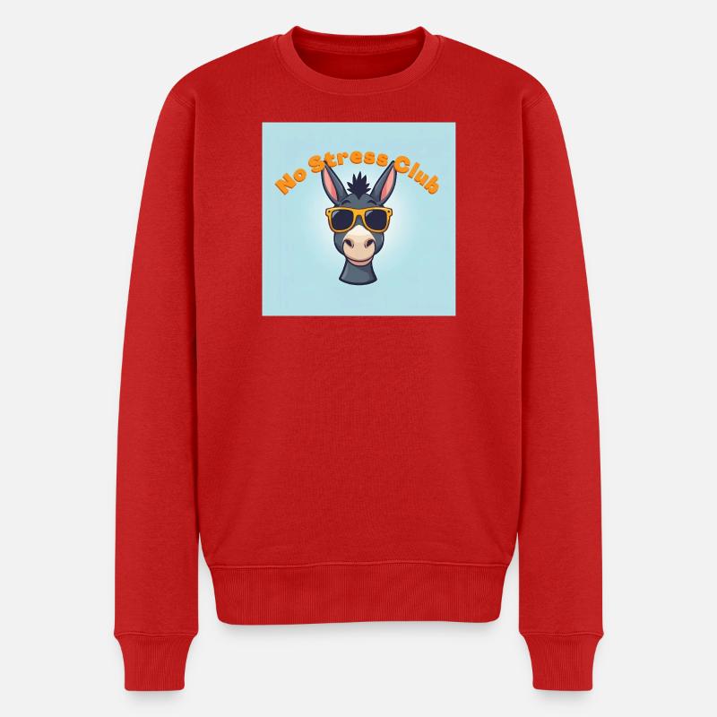Stressfreier Club Esel - Männer Premium Bio Pullover - Rot