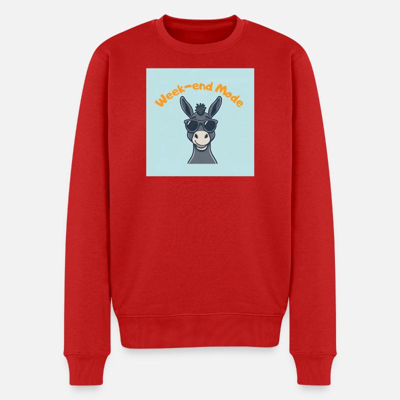 Esel-Mode-Wochenende in Sonnenbrillen - Männer Premium Bio Pullover - Rot