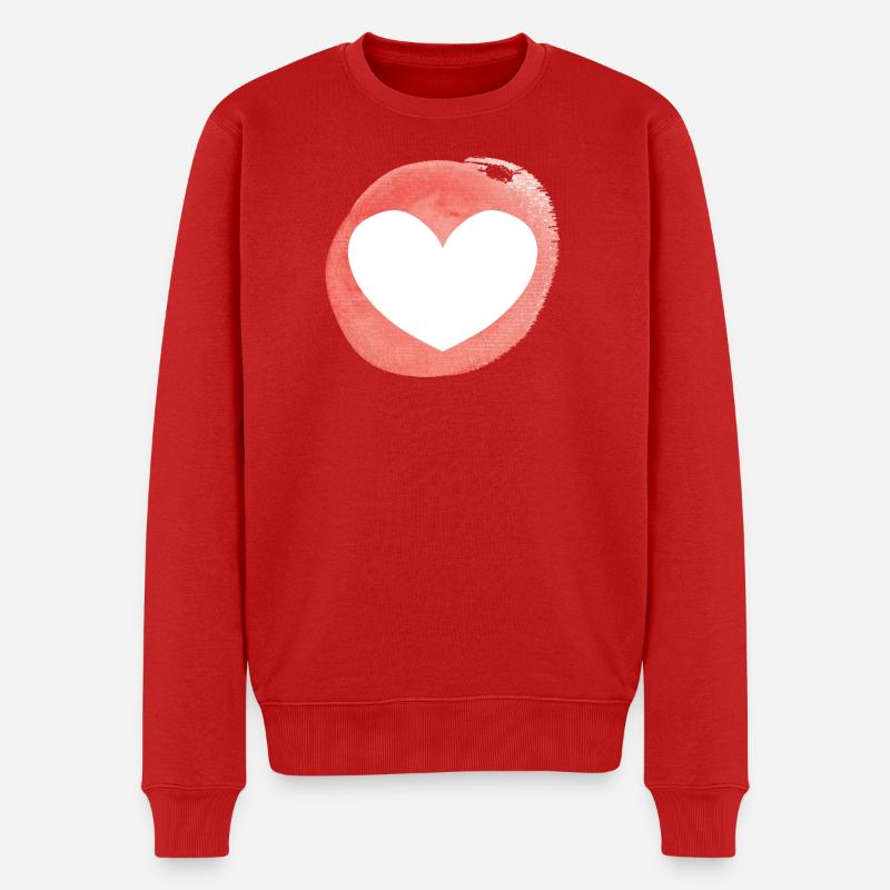 Herz - personalisierbar - Männer Premium Bio Pullover - Rot