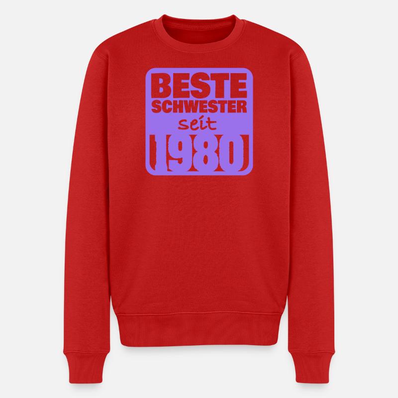 Schwesterchen 1980 - Männer Premium Bio Pullover - Rot