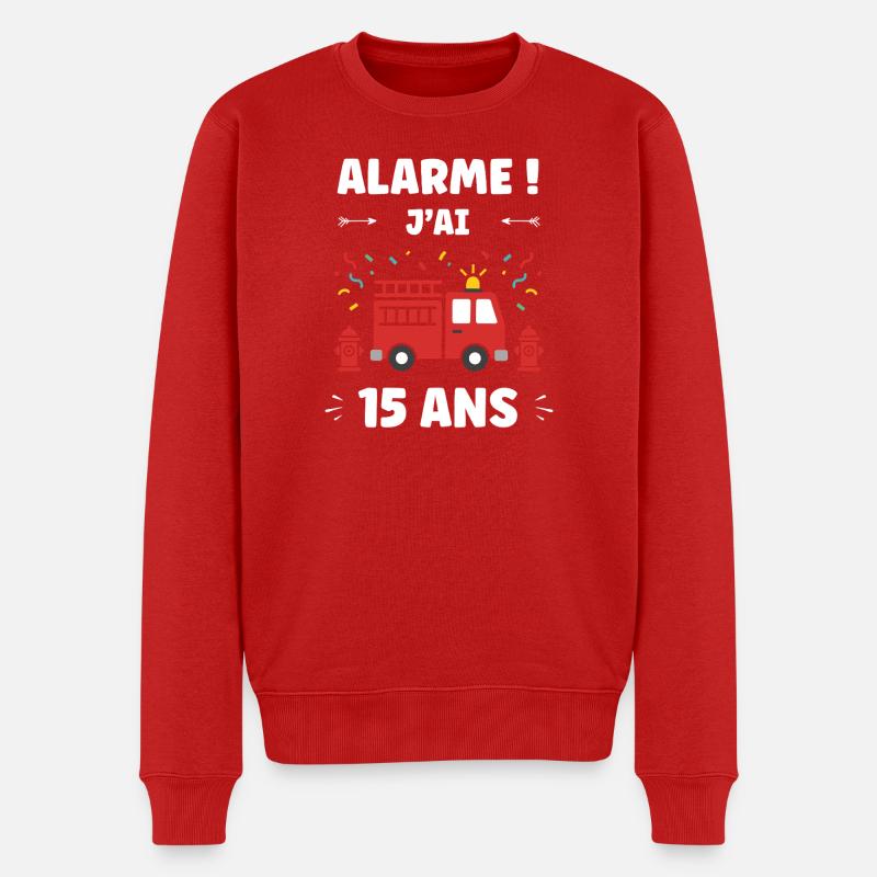 Alarme: J'ai 15 ans - Pull Premium bio Homme - rouge