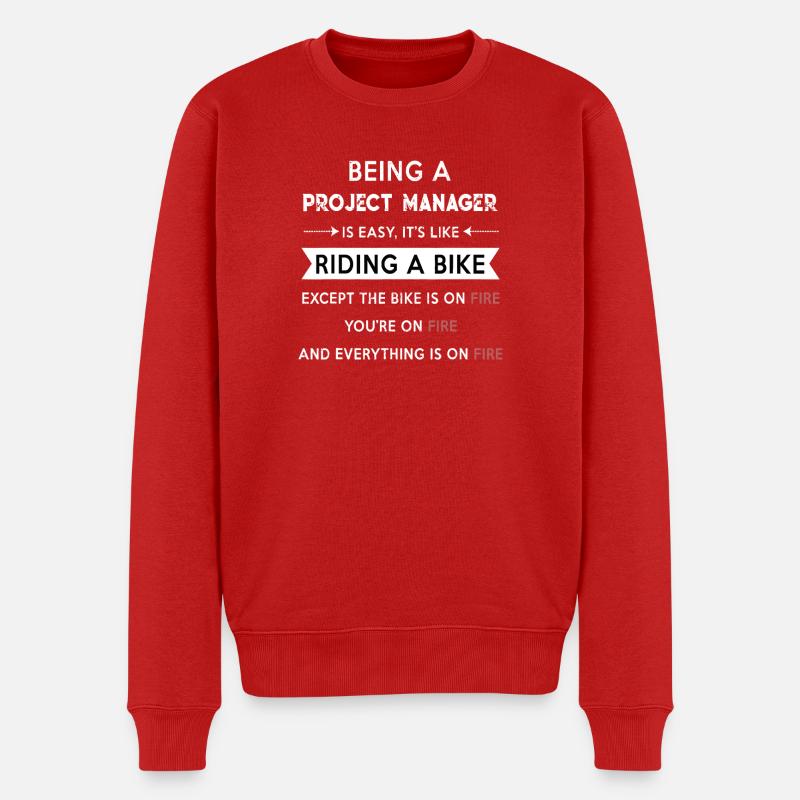 Projektleiter im Feuer - Männer Premium Bio Pullover - Rot