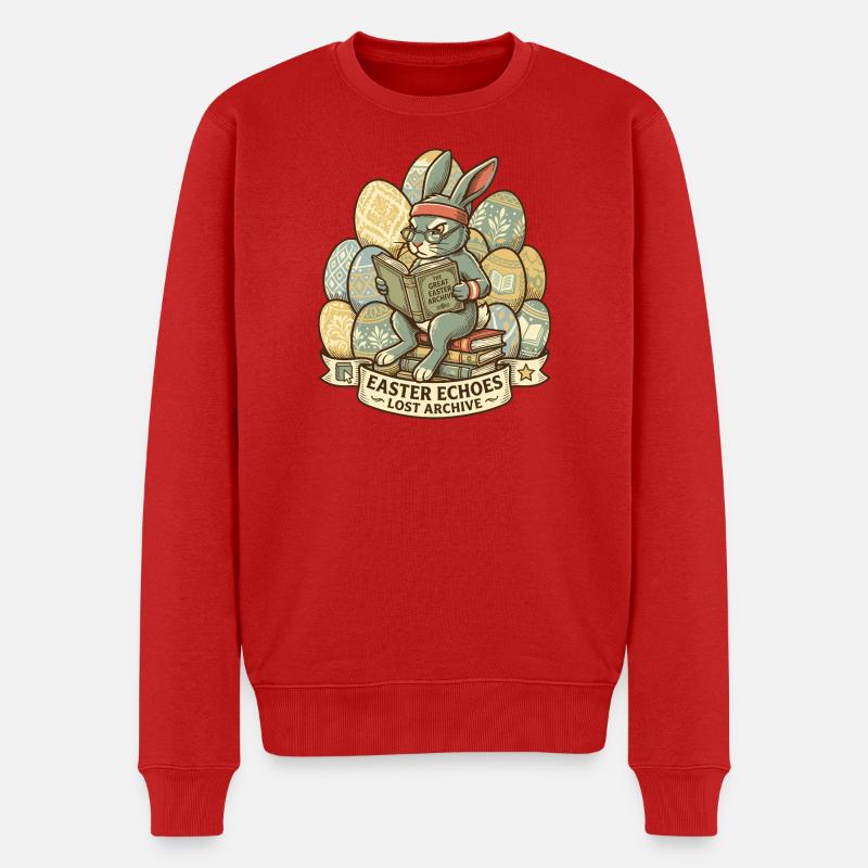 Archiviste du lapin de Pâques - Pull Premium bio Homme - rouge